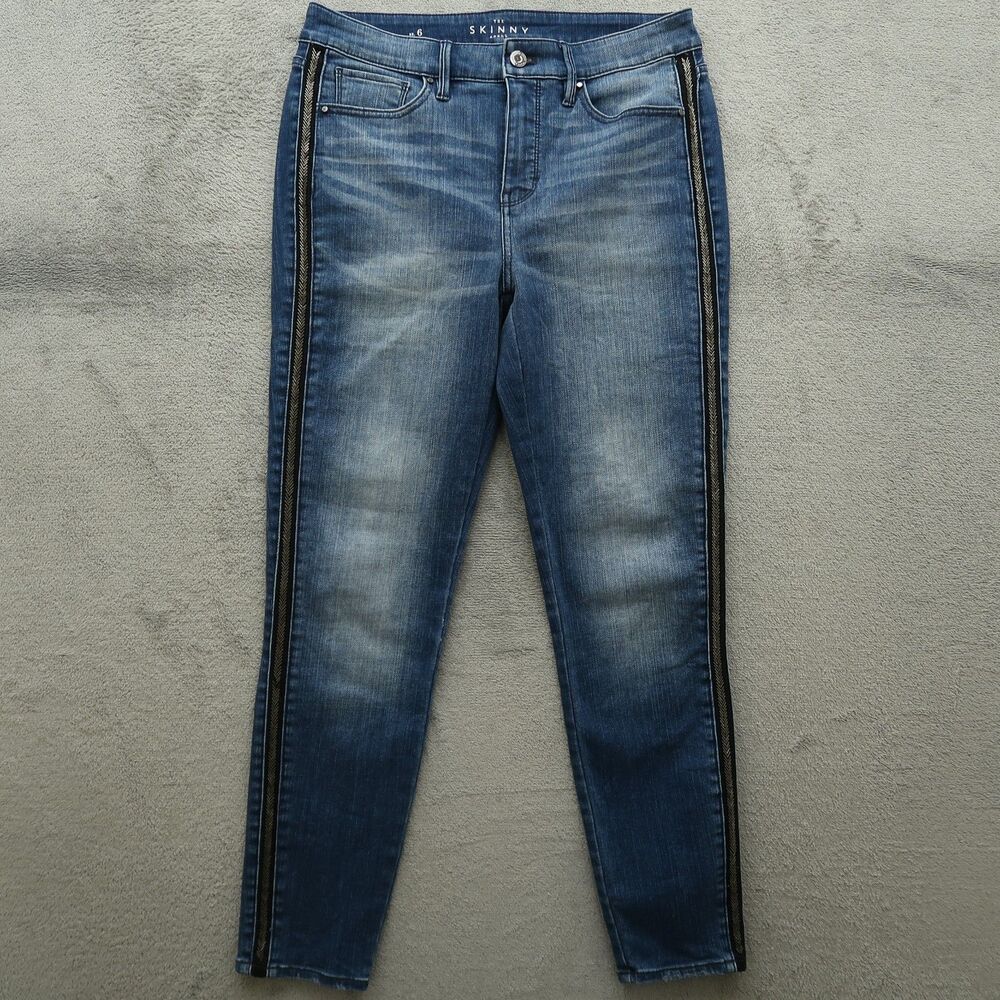 WHBM Jeans Women's Size 6 Blue Mid-Rise Skinny Ankle Stretch Denim 27.5" Inseam